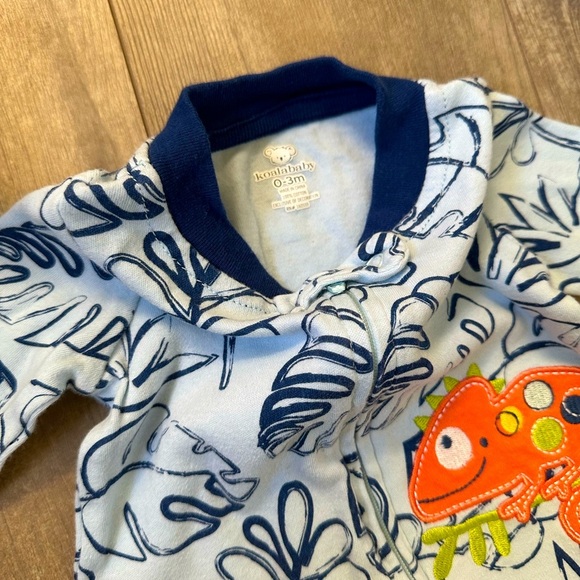 Koala Baby Boy Zip Longalls Blue Chameleon Romper Tropical One Piece - Picture 5 of 10